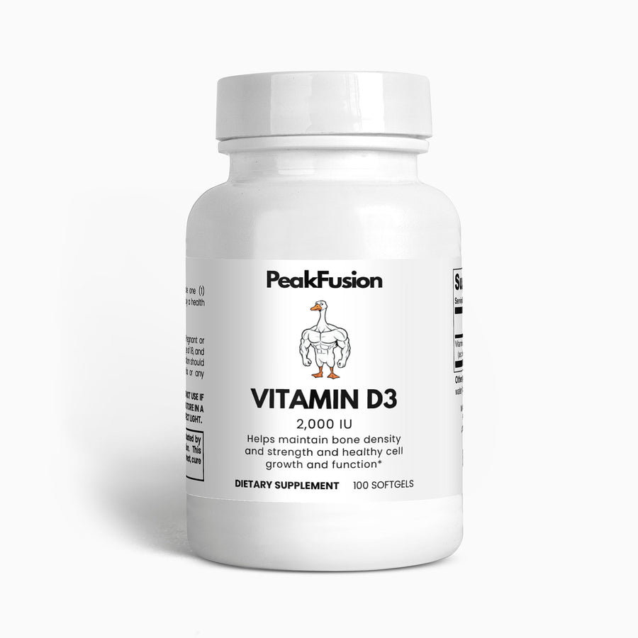 Vitamin D3 2000 IU | 2,556 IU Lab-Verified | Third-Party Tested | PeakFusion